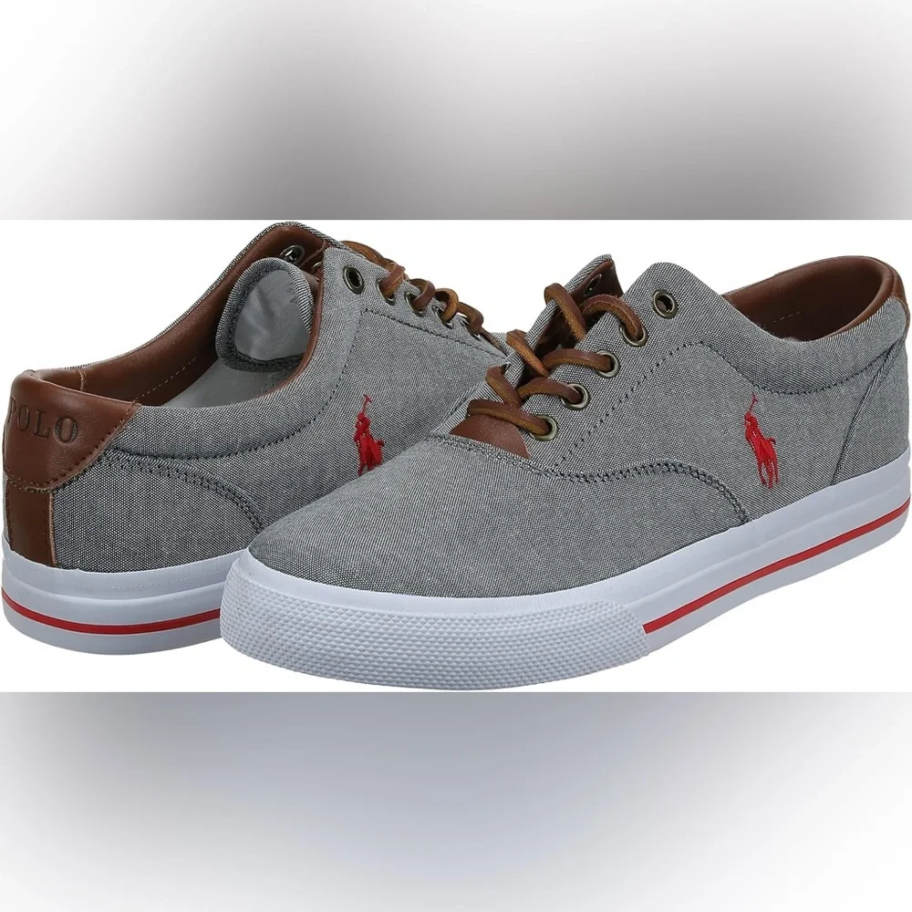 🖤🖤🔥Ralph Lauren Vaughn Men's Keaton Suede-Trim Herringbone Sneaker Size 10D